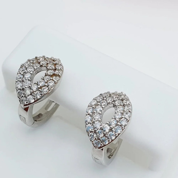 "925 Sterling Silver Cubic Zirconia Earrings, U19254656 - Picture 9 of 11